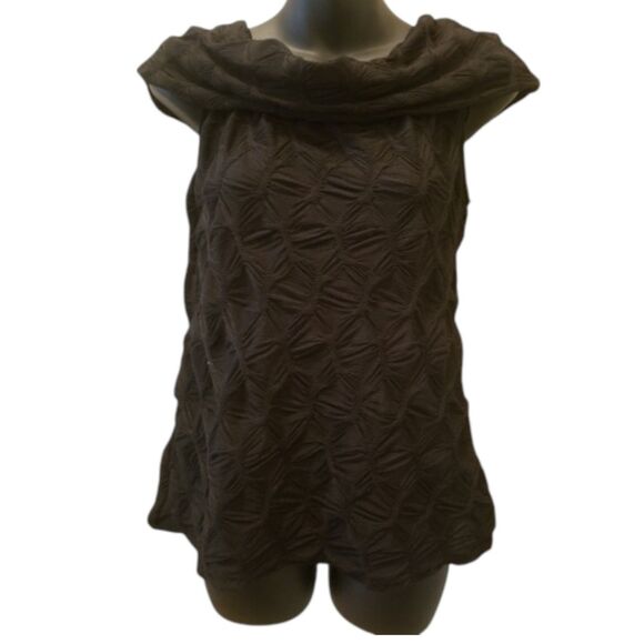 STUDIO JPR Black Textured Blouse Top sz M - Picture 2 of 11